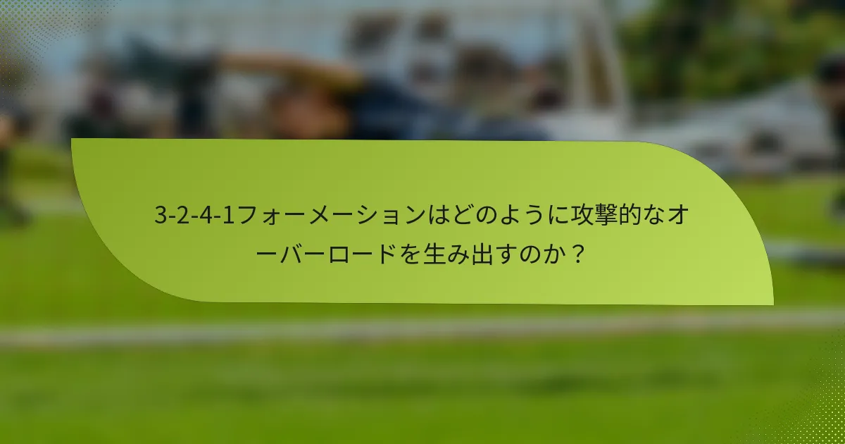 3-2-4-1フォーメーションはどのように攻撃的なオーバーロードを生み出すのか?