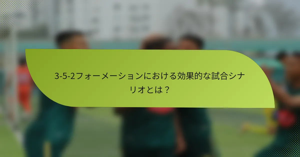 3-5-2フォーメーションにおける効果的な試合シナリオとは？